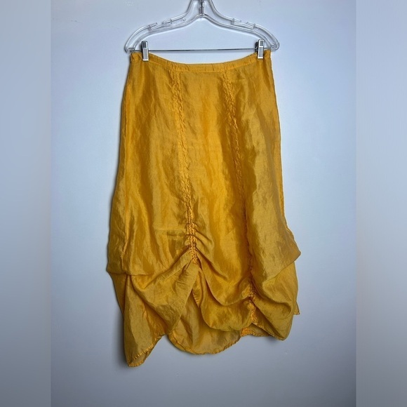 Cut Loose Baggies Linen Pull on minimalist boho adjustable Length cuffed skirt S - Picture 1 of 12